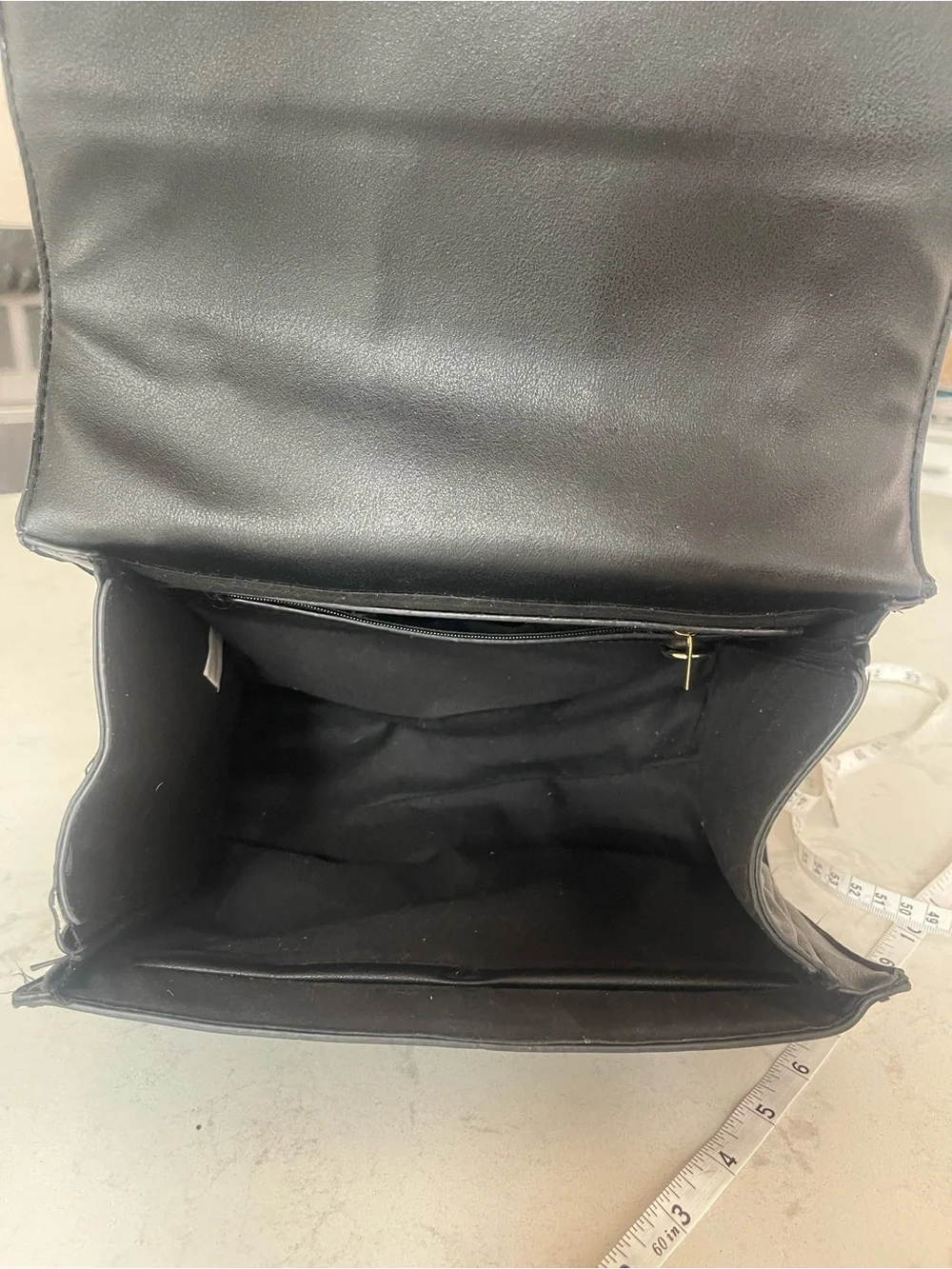 Black Top-Handle Satchel with Red-Green Stripe and Gold Bee Accent